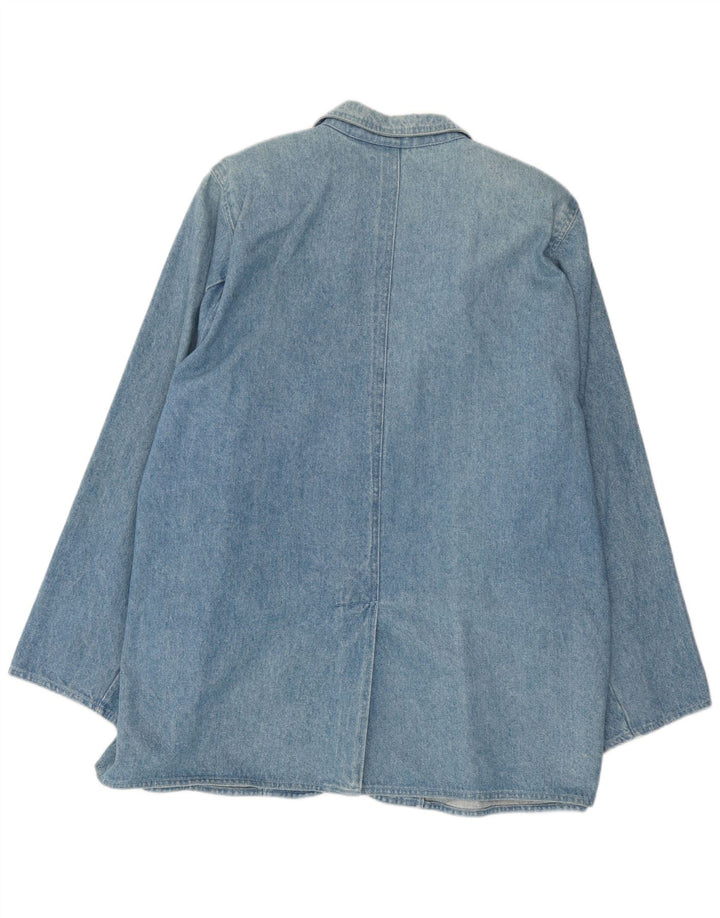 Vintage mujer 2 botones denim Blazer chaqueta Reino Unido 18 XL azul