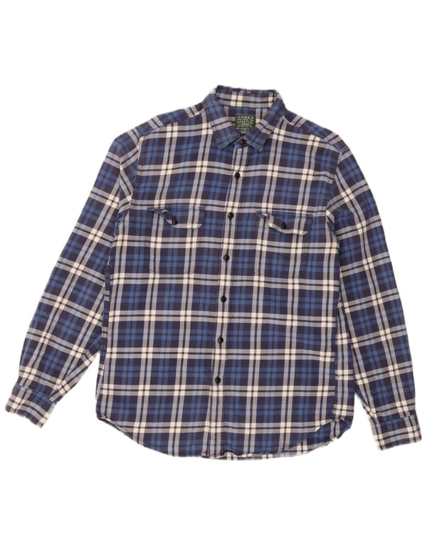 J. Crew Mens Flannel Shirt Medium Blue Check