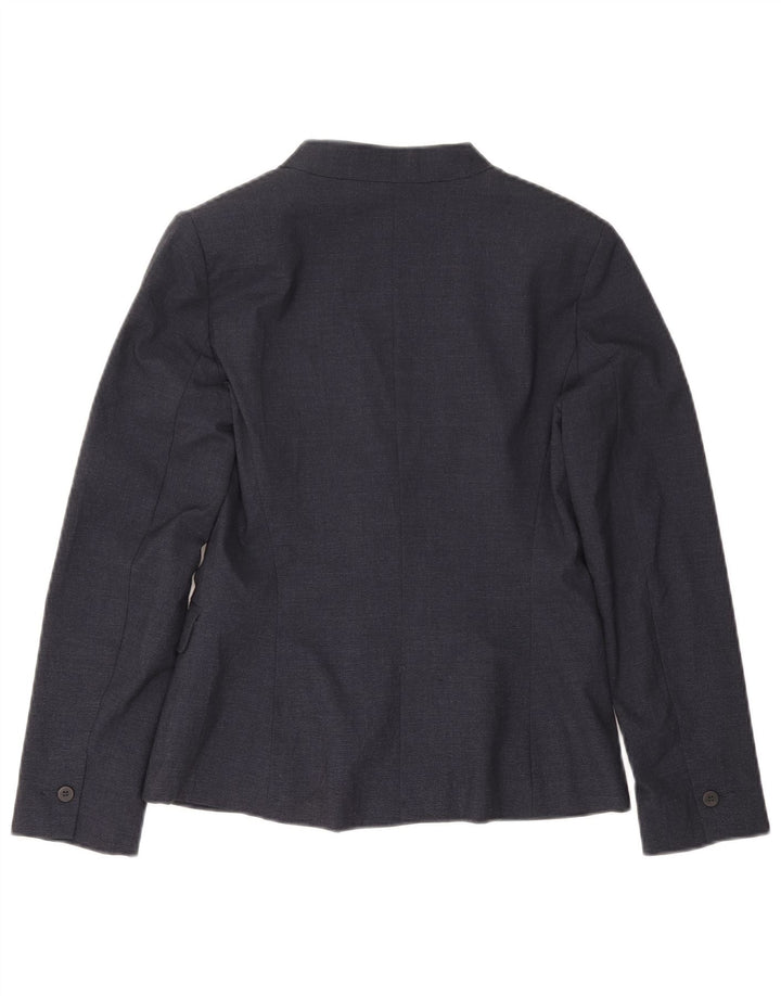 Zara Mujer Chaqueta Blazer De 1 Botón EU 38 Pequeña Poliéster Azul Marino