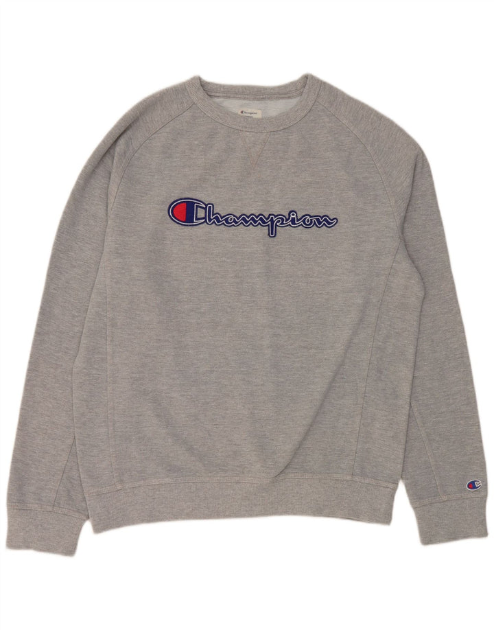 Champion Sudadera Gráfica para Hombre Jersey Grande De Algodón Gris