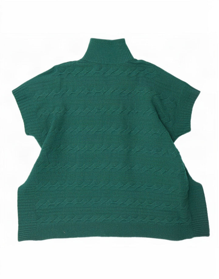 Cárdigan tipo poncho para mujer de White Stuff, talla única, lana de cordero moteada en verde