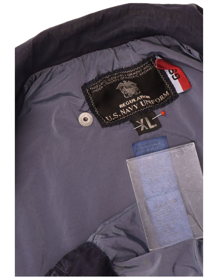 Vintage hombres chaqueta utilitaria Reino Unido 42 XL azul marino nylon