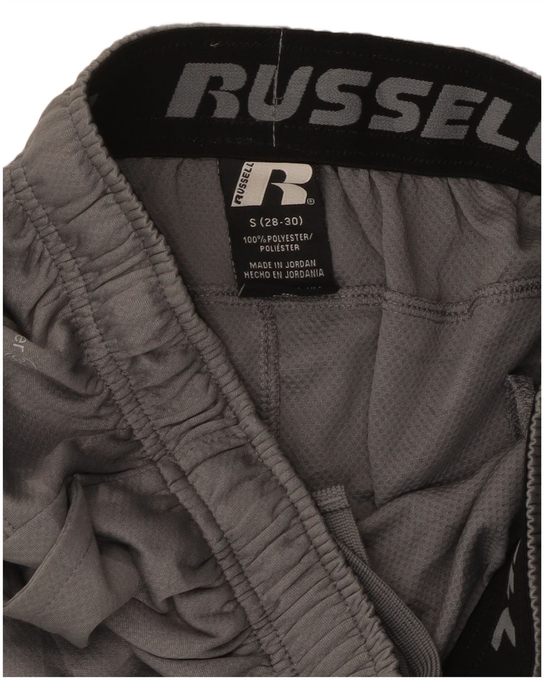 Russell Athletic - Pantalones cortos deportivos para hombre (poliéster), color gris