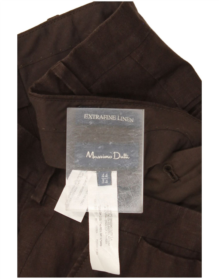 MASSIMO DUTTI Pantalón chino recto para mujer EU 44 Large W34 L30 Marrón