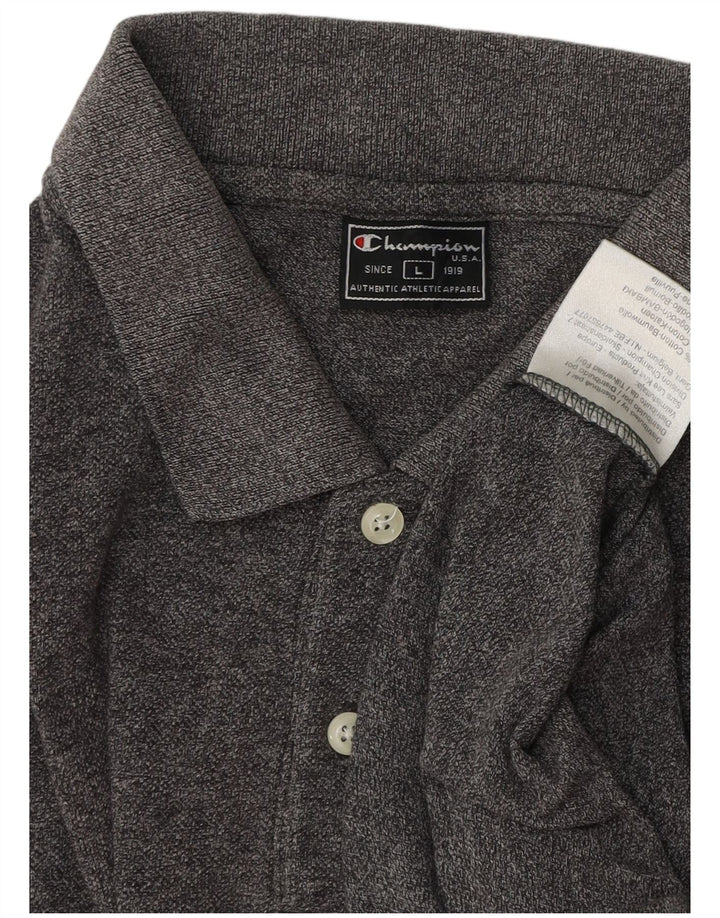Champion Polo para hombre de algodón gris grande