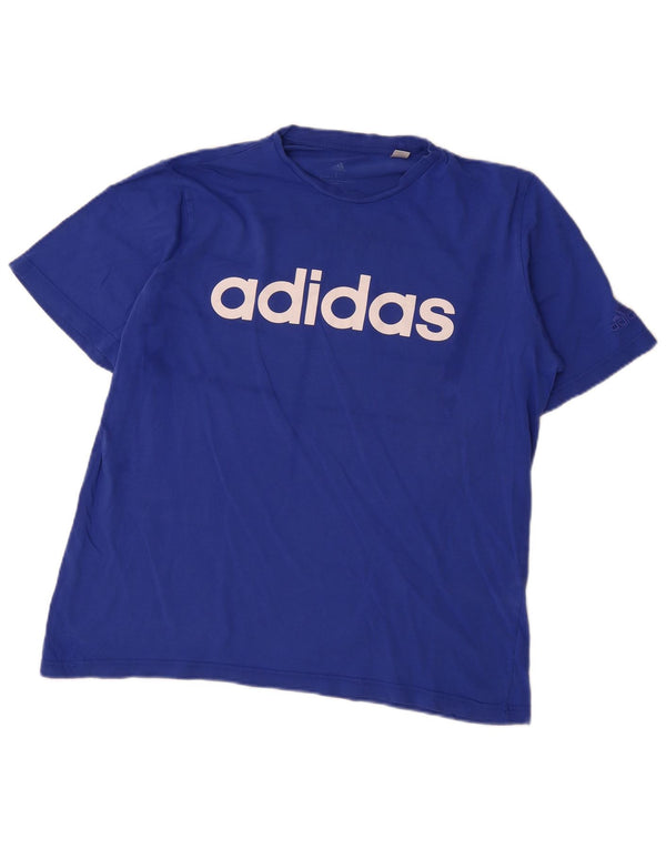 Adidas - Camiseta gráfica para hombre, talla grande, algodón azul