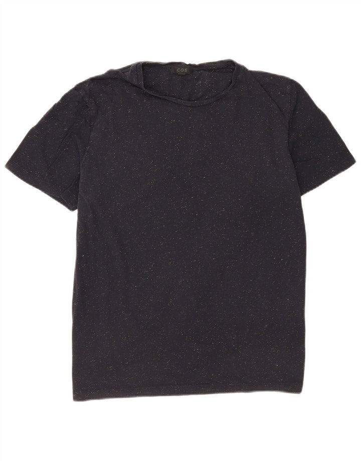 Cos Camiseta para hombre Top de algodón moteado azul marino mediano