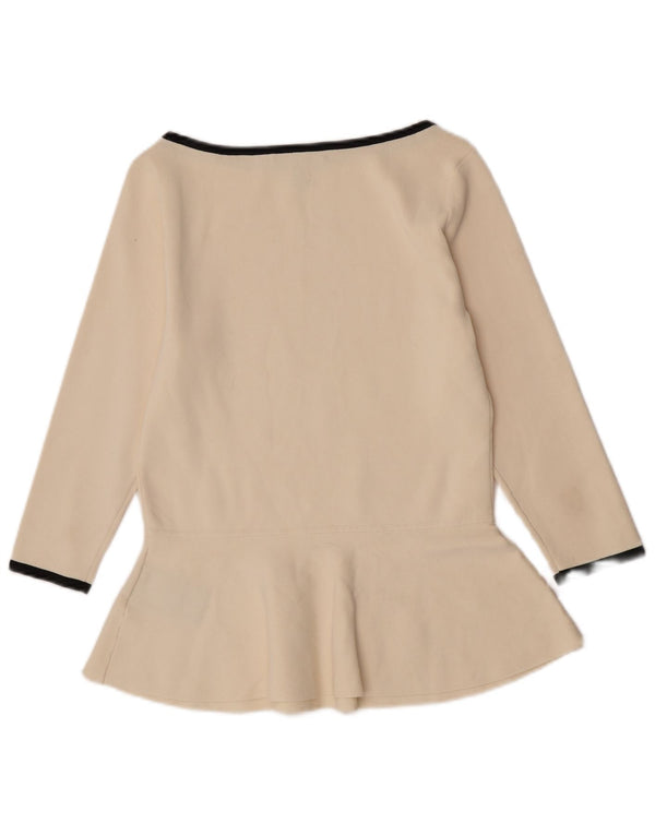Ralph Lauren - Blusa de manga 3/4 para mujer, talla 40, talla grande, viscosa blanca