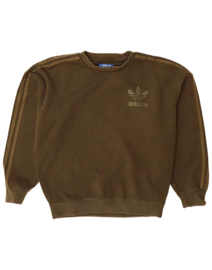 Adidas Hombre Sudadera Jumper Small Caqui Algodón