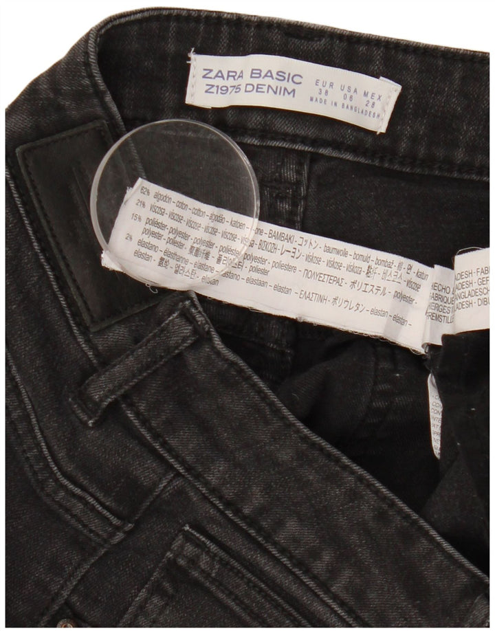 ZARA Vaqueros pitillo para mujer EU 38 Small W28 L26 Algodón negro