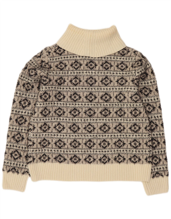 FAT FACE Suéter tipo jersey con cuello vuelto para mujer Reino Unido 40 Gris medio Fair Isle