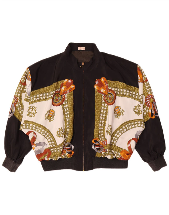 Felicia Chaqueta Bomber Extragrande con Estampado Abstracto para Mujer EU 44 XL Negro