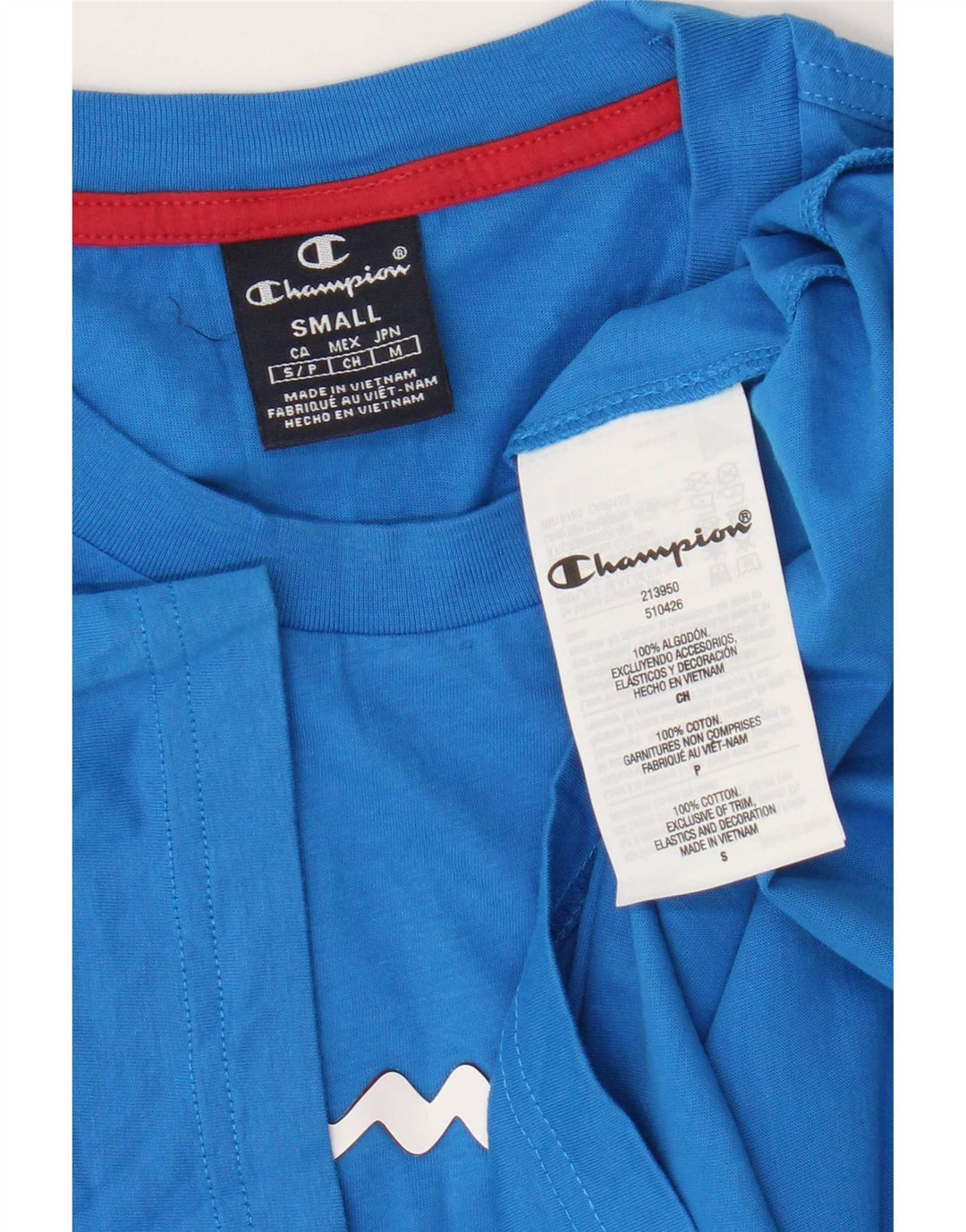 Champion Camiseta gráfica para hombre Top Small Blue Cotton