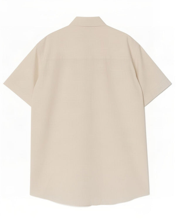 Slam Camisa De Manga Corta Para Hombre De Lino Blanco Grande