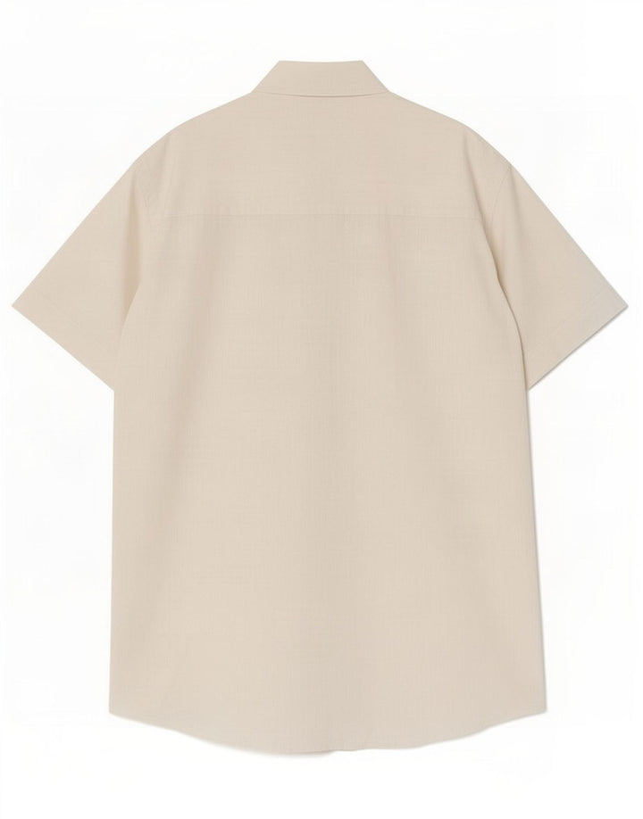 Slam Camisa De Manga Corta Para Hombre De Lino Blanco Grande