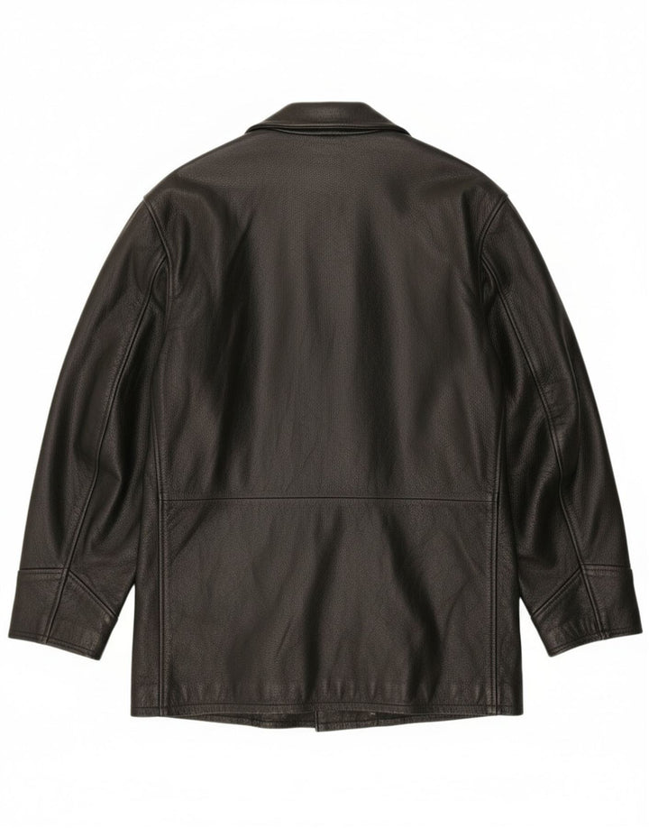 Vintage chaqueta de cuero para hombre Reino Unido 40 cuero negro grande