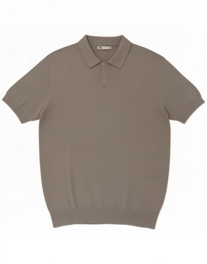 Zara Polo Hombre Lyocell Gris Grande