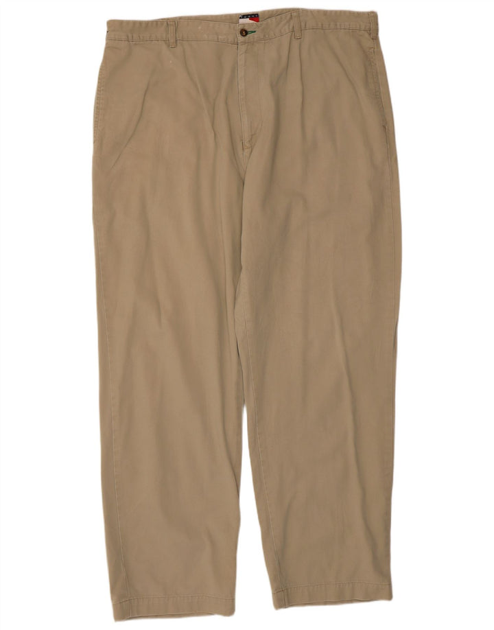 Tommy Hilfiger Pantalones chinos rectos para hombre W42 L32 Algodón beige