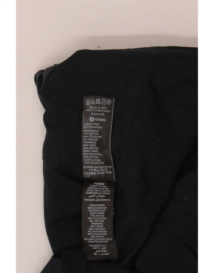 Marks & Spencer Chaqueta Blazer de Manga 3/4 para Mujer UK 46 Grande Azul Marino