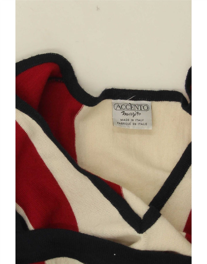 Accento By Marzotto Jersey con Cuello en V para Hombre, tamaño Mediano, Rayas Multicolores