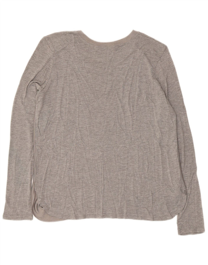 Zara Mujer Top Manga Larga UK 46 Grande Gris Moteado
