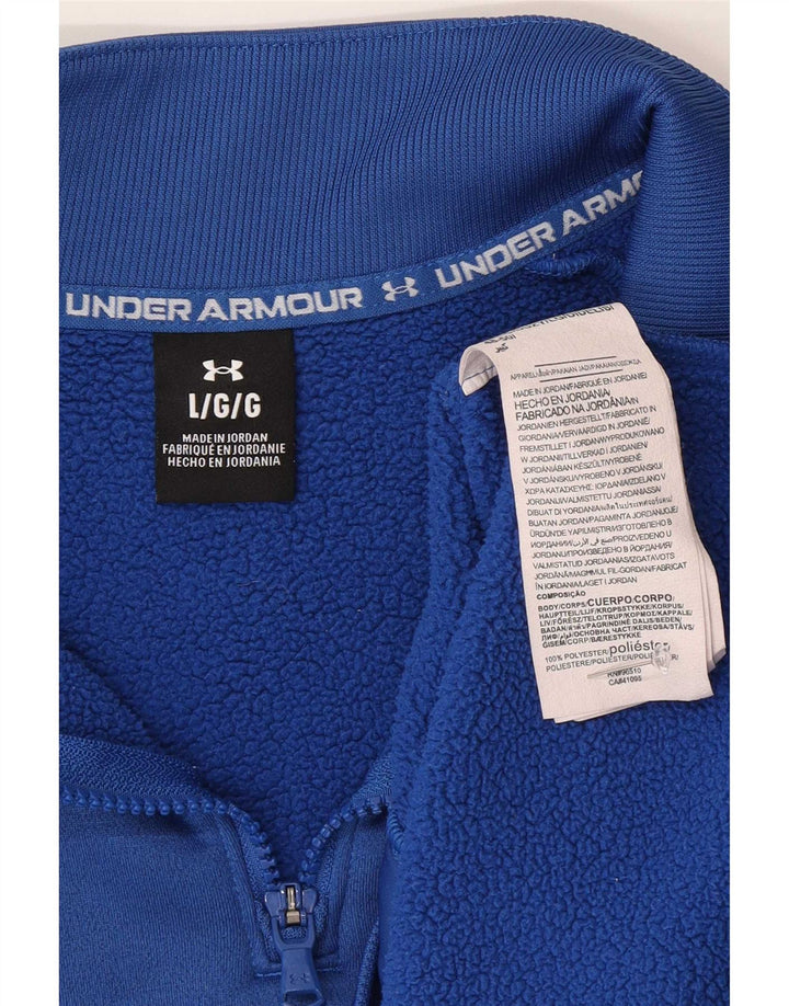 Under Armour Hombre Crop Zip Neck Sudadera Jumper Grande Poliéster Azul