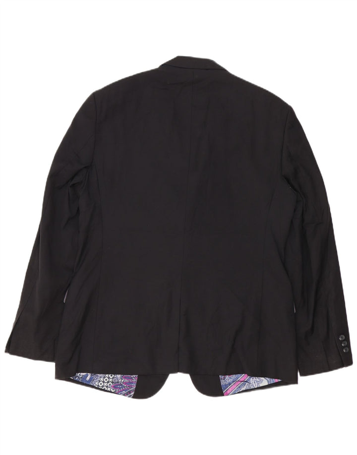 TED BAKER Chaqueta tipo blazer de 2 botones para hombre UK 42 XL Lana negra