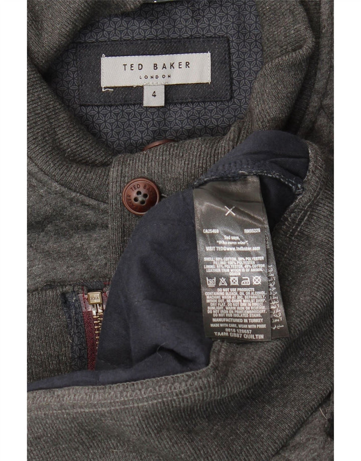 Ted Baker - Cárdigan para hombre, talla 4, algodón gris grande