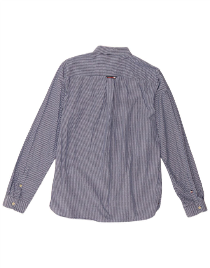 Tommy Hilfiger Camisa Regular Fit De Algodón A Rayas Azul Medio Hombre