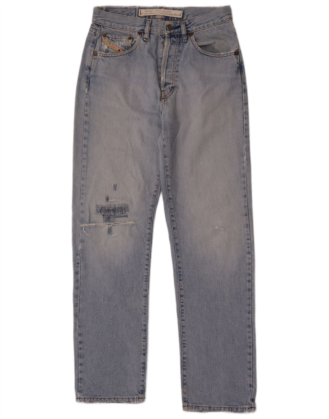 Diesel Vaqueros Rectos Desgastados Para Hombre W32 L32 Algodón Azul
