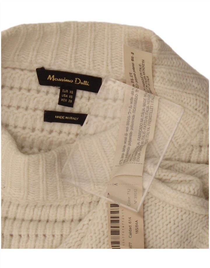 MASSIMO DUTTI Suéter tipo jersey con cuello alto para mujer UK 6 XS Off White