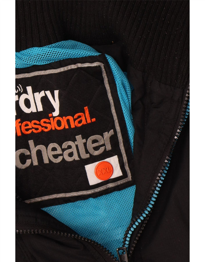 Superdry Chaqueta cortavientos estampada para hombre UK 44 2XL Nylon negro