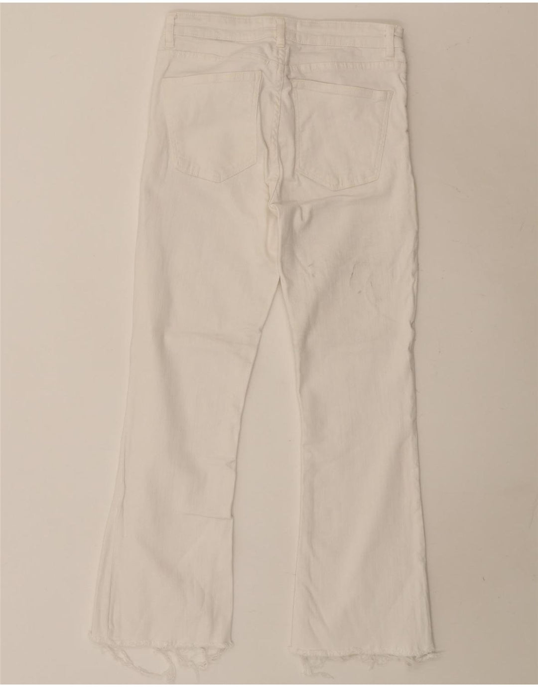 Zara Mujer Crop Bootcut Jeans EU 38 Small W28 L26 Algodón Blanco