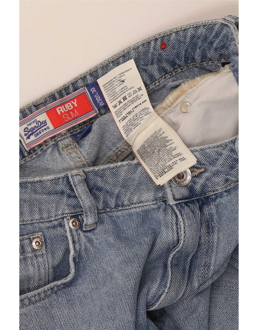 Vaqueros Superdry Ruby Slim Capri para hombre W30 L23 Algodón azul