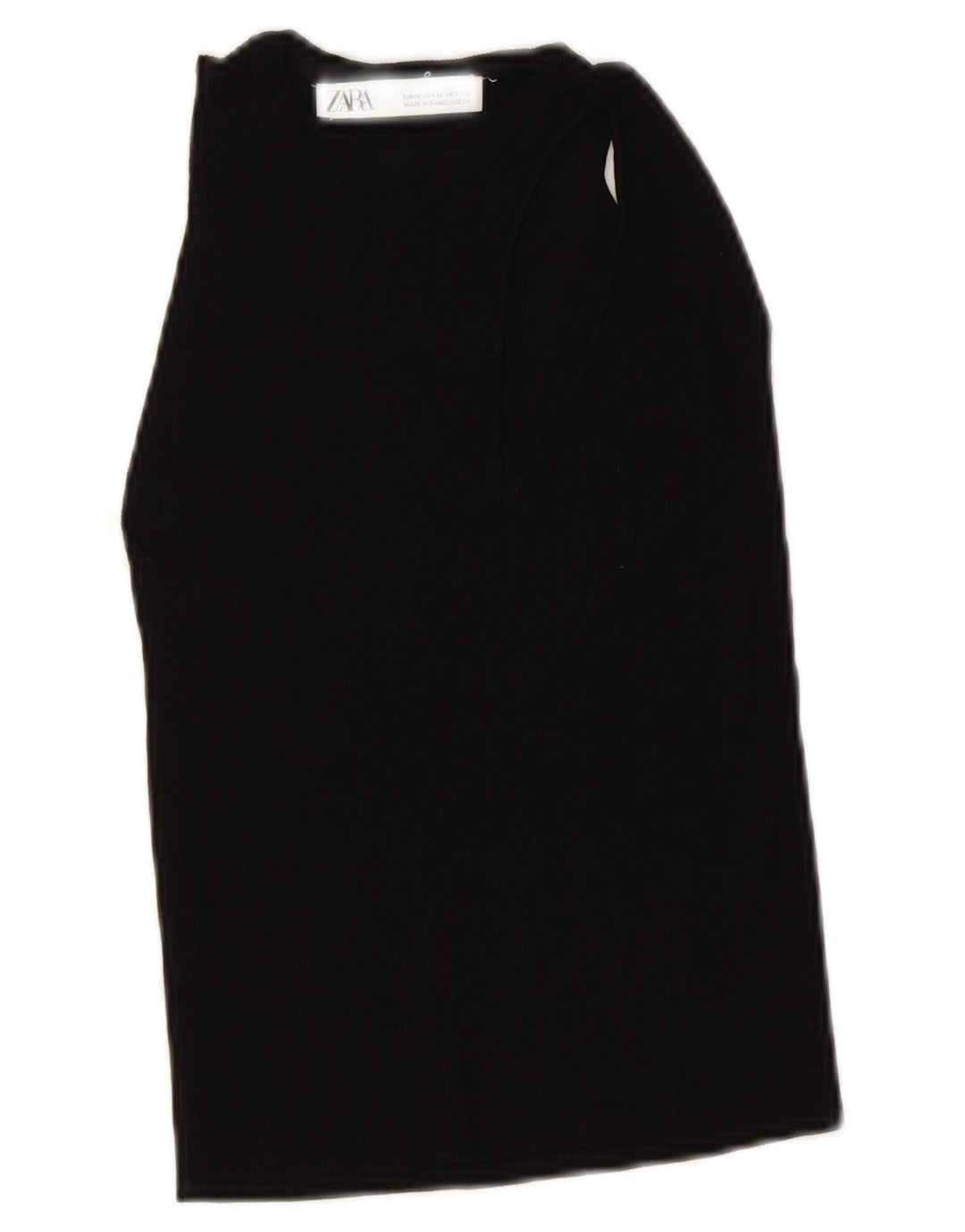 Zara Mujer Crop Chaleco Top Reino Unido 42 Mediano Negro