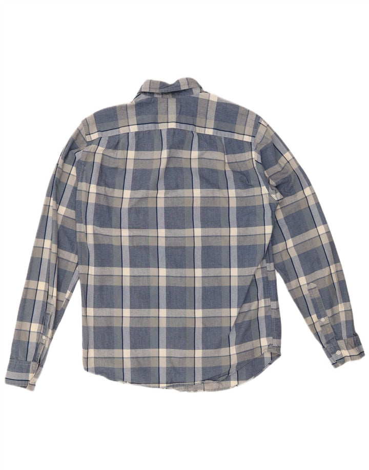 J. CREW Camisa de corte clásico para hombre de algodón a cuadros azul pequeño