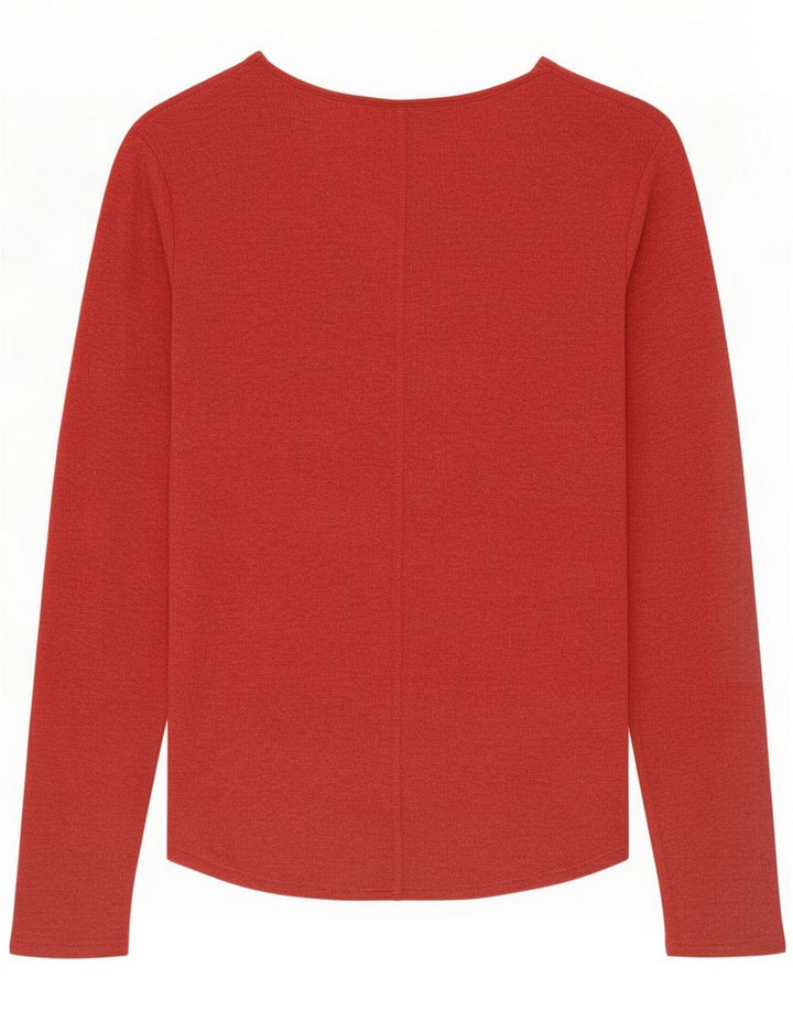 Massimo Dutti Top Mujer Manga Larga UK 40 Small Rojo