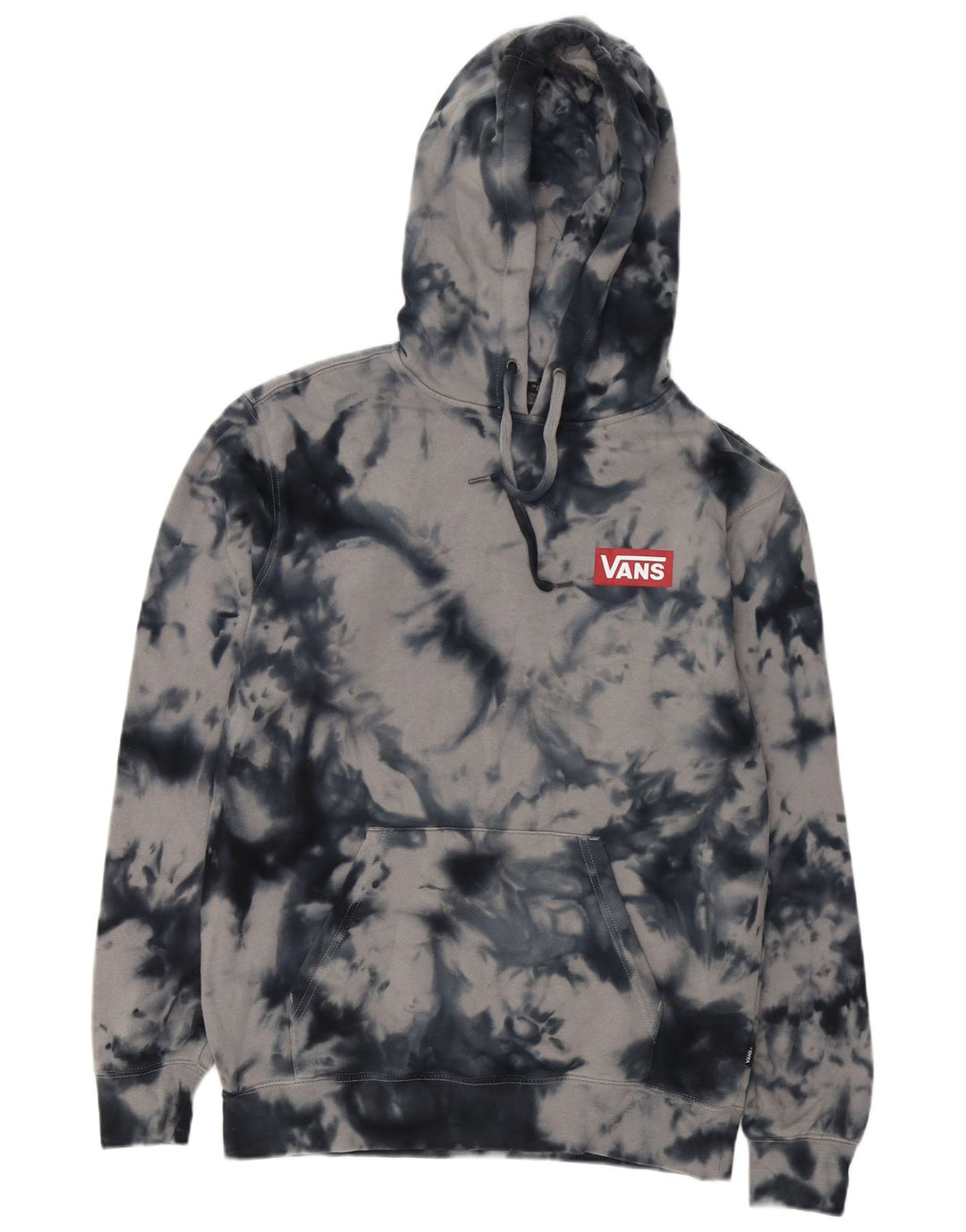 Vans Hombre Sudadera Con Capucha Gráfica Jersey Pequeño Gris Tie Dye Algodón