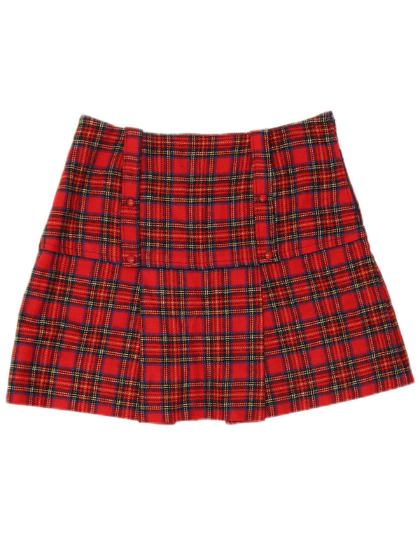 Minifalda vintage para mujer W30 cuadros rojos medianos