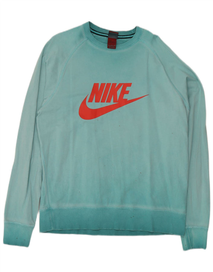 NIKE Sudadera gráfica Jumper XL Turquesa Algodón Hombre
