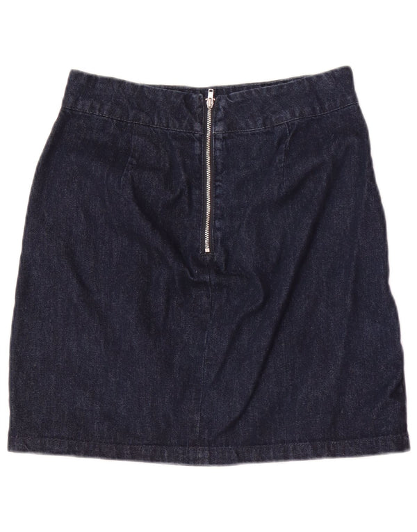 Falda vaquera para mujer Warehouse UK 10 Small W28 Algodón floral azul