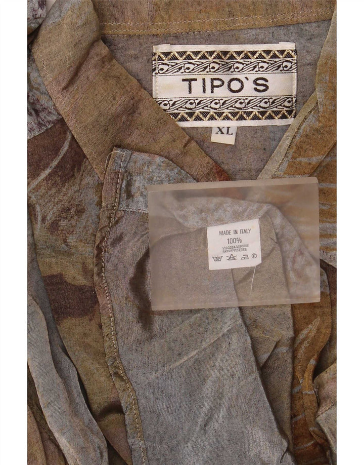 Tipo' S Camisa Hombre Estampado Abstracto XL Viscosa Gris