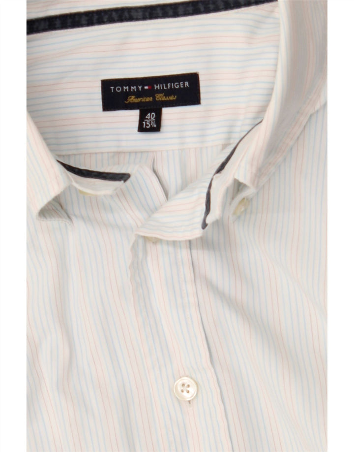 TOMMY HILFIGER Mens Shirt Size 15 3/4 40 Medium Blue Pinstripe Vintage Tommy Hilfiger and Second-Hand Tommy Hilfiger from Messina Hembry 