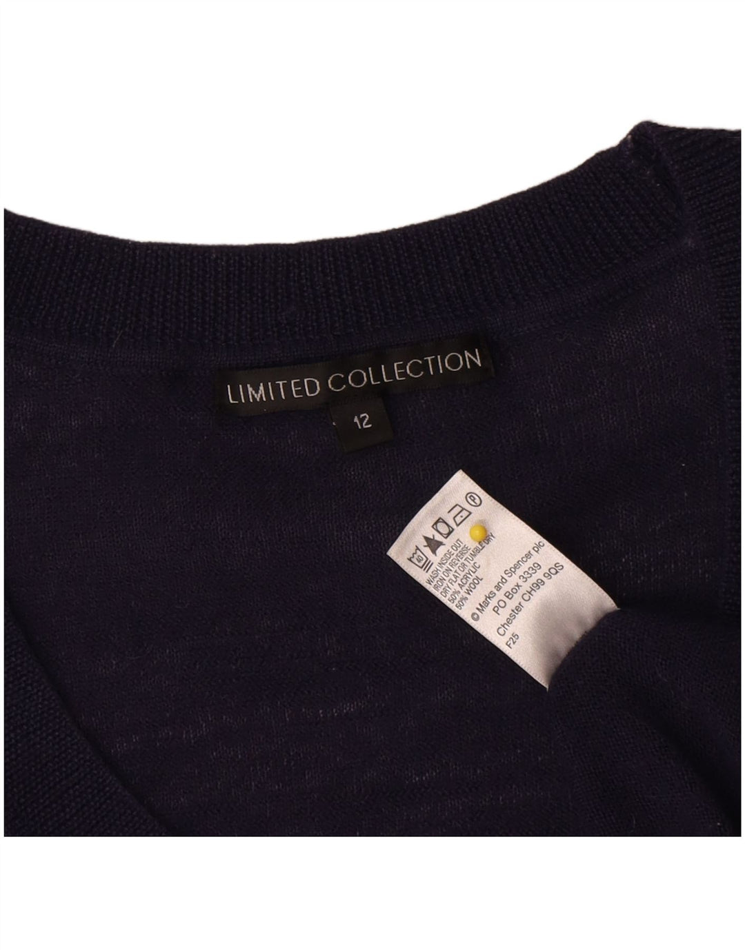 Marks & Spencer suéter con cuello barco para mujer, talla 40, talla M, azul marino