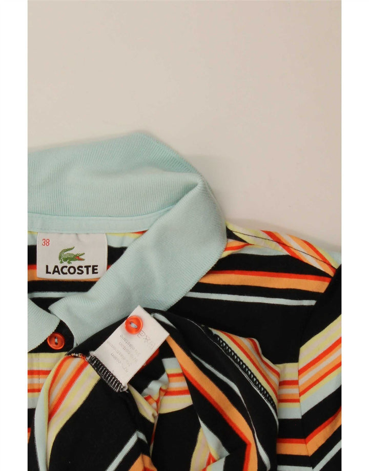 Polo Lacoste Mujer Talla 38 Algodón Rayas Mediano Negro