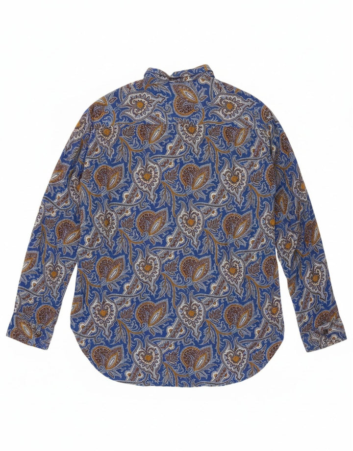 LE GARAGE Mens Shirt Medium Blue Paisley