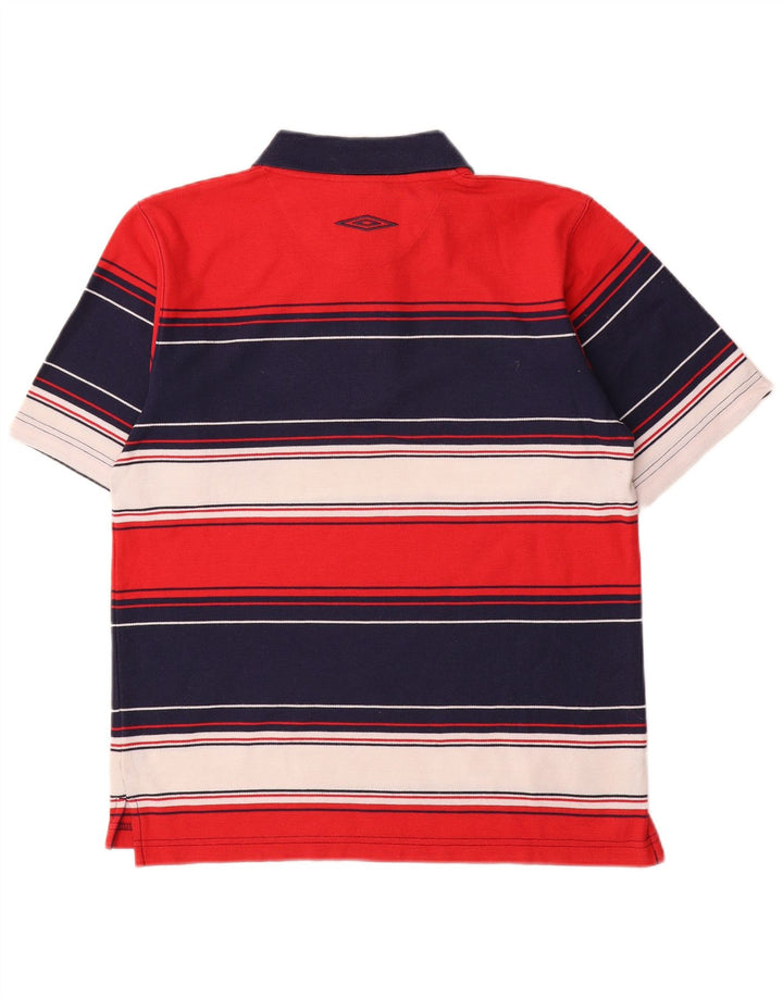 Umbro Polo para hombre UK 35/37 Small Poliéster a rayas rojas