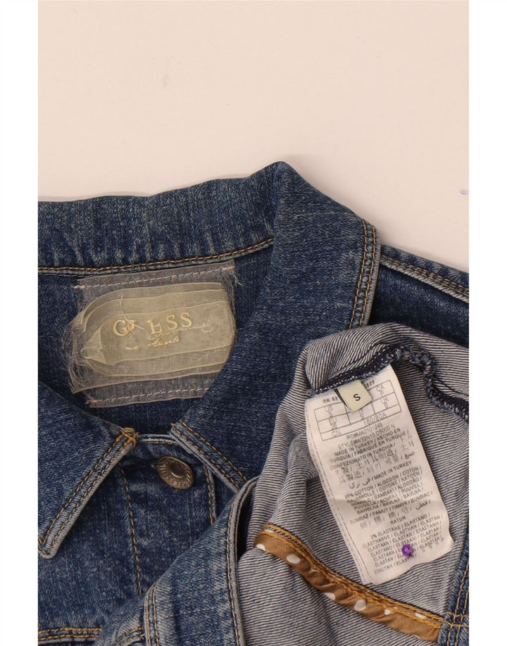 Guess Chaqueta vaquera corta para mujer UK 6 XS Algodón azul