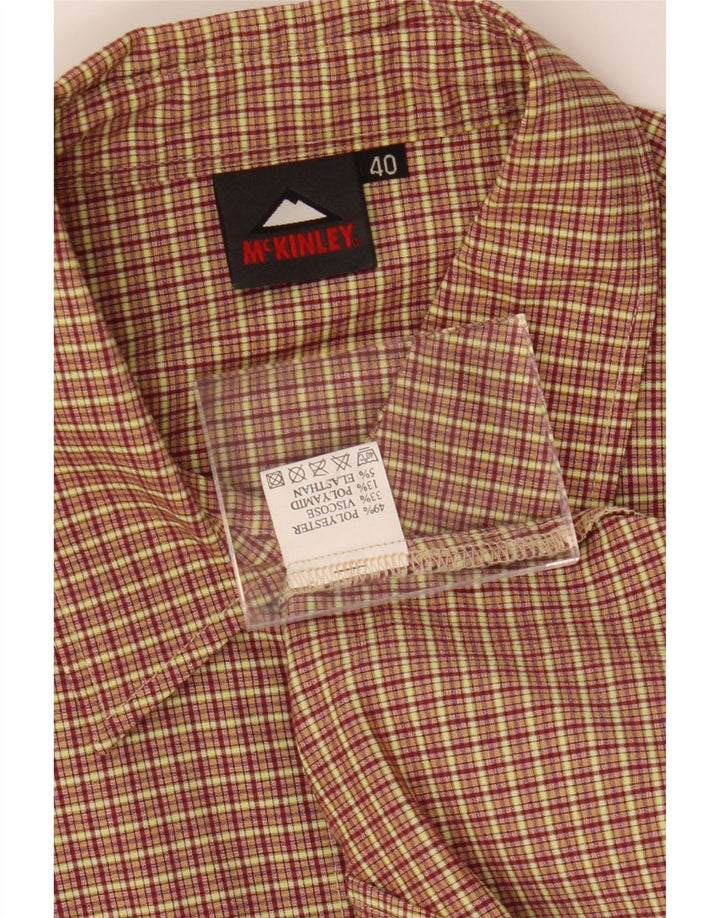 MC KINLEY Womens Flannel Shirt IT 40 Small Brown Check Polyester Vintage MC Kinley and Second-Hand MC Kinley from Messina Hembry 