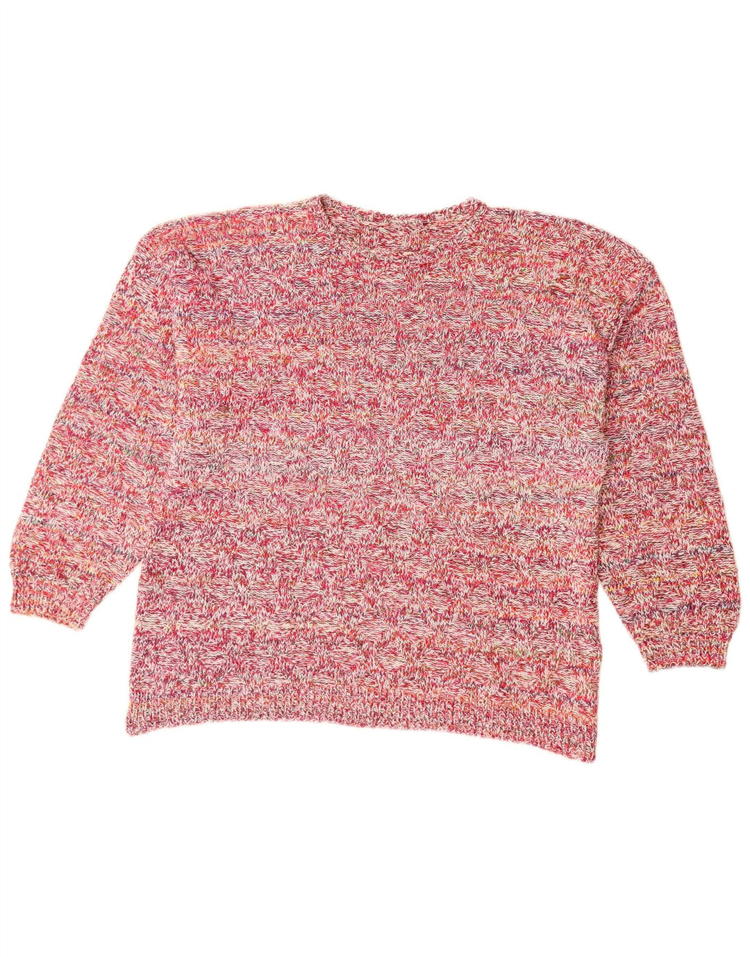 VINTAGE Mujer Barco Cuello Jersey Suéter Reino Unido 18 XL Rosa Flecked